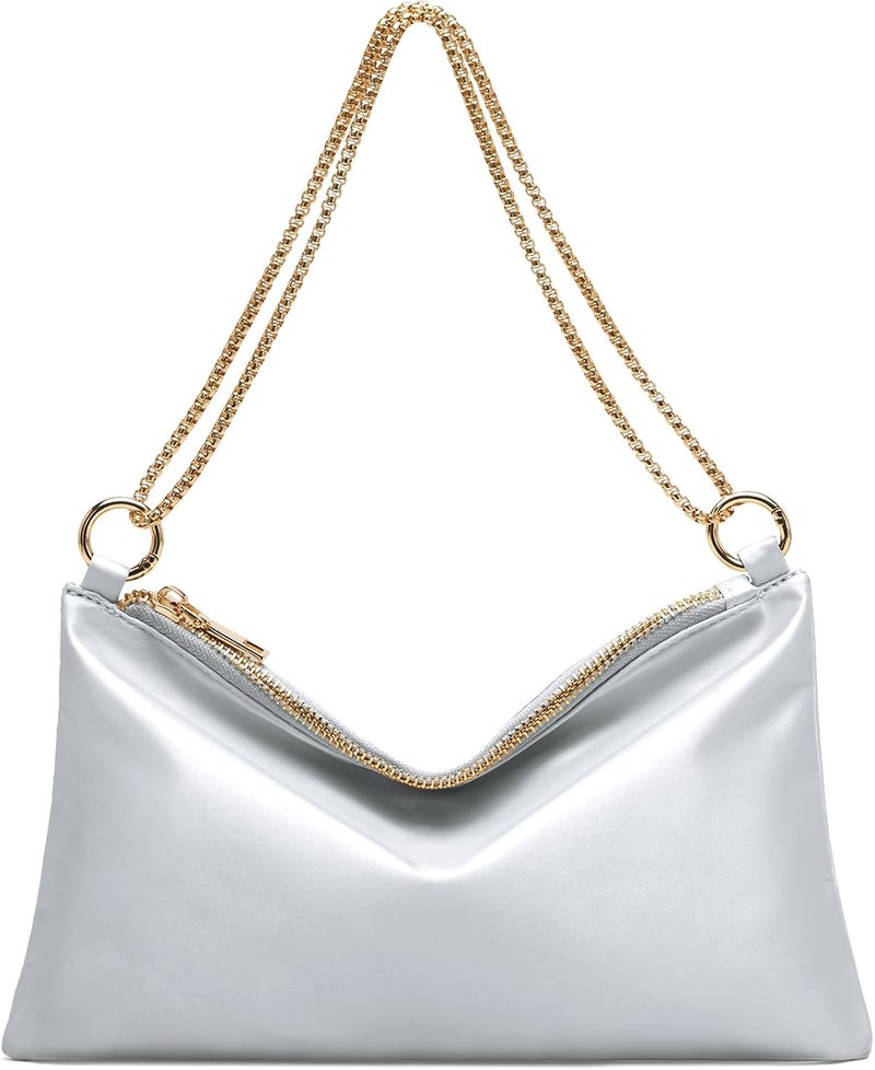 oscaurt Women's Evening Handbag Satin Shoulder Bag Purse for Prom Engagement Cocktail Party Wedding - Image 1